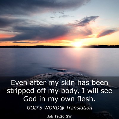 Picture 03 - Job 19:26 GW - Even after my skin has been stripped off my body, - Bible Verse Picture