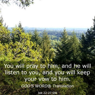 Picture 03 - Job 22:27 GW - You will pray to him, and he will listen to you, - Bible Verse Picture