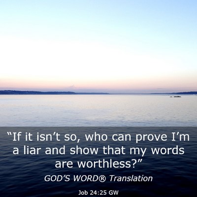 Picture 03 - Job 24:25 GW - “If it isn’t so, who can prove I’m a liar - Bible Verse Picture