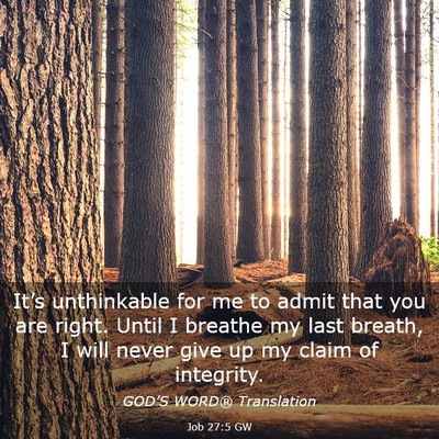 Picture 03 - Job 27:5 GW - It’s unthinkable for me to admit that you are - Bible Verse Picture