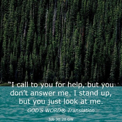 Picture 03 - Job 30:20 GW - “I call to you for help, but you don’t answer - Bible Verse Picture