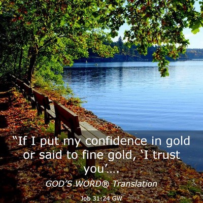 Picture 03 - Job 31:24 GW - “If I put my confidence in gold or said to fine - Bible Verse Picture
