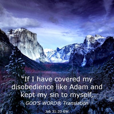 Picture 03 - Job 31:33 GW - “If I have covered my disobedience like Adam - Bible Verse Picture