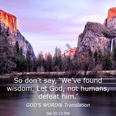 Picture 03 - Job 32:13 GW - So don’t say, ‘We’ve found wisdom. Let God, - Bible Verse Picture