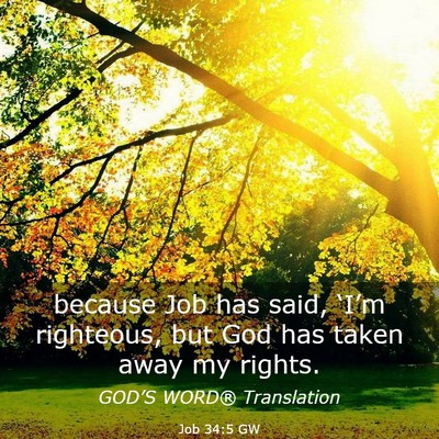 Picture 03 - Job 34:5 GW - because Job has said, ‘I’m righteous, but God - Bible Verse Picture