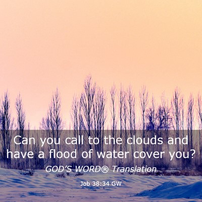 Picture 03 - Job 38:34 GW - Can you call to the clouds and have a flood of - Bible Verse Picture