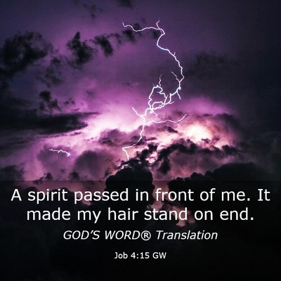 Picture 03 - Job 4:15 GW - A spirit passed in front of me. It made my hair - Bible Verse Picture