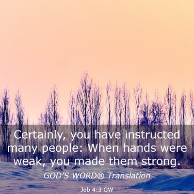 Picture 03 - Job 4:3 GW - Certainly, you have instructed many people: When - Bible Verse Picture