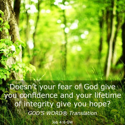 Picture 03 - Job 4:6 GW - Doesn’t your fear of God give you confidence - Bible Verse Picture