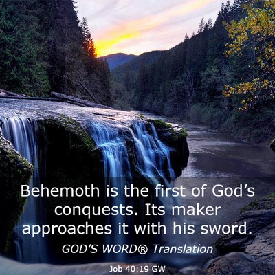 Picture 03 - Job 40:19 GW - Behemoth is the first of God’s conquests. Its - Bible Verse Picture