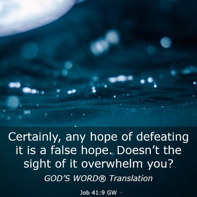 Picture 03 - Job 41:9 GW - Certainly, any hope of defeating it is a false - Bible Verse Picture