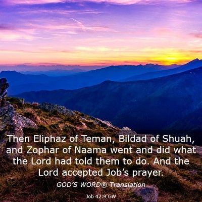 Picture 03 - Job 42:9 GW - Then Eliphaz of Teman, Bildad of Shuah, and - Bible Verse Picture