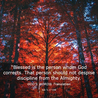 Picture 03 - Job 5:17 GW - “Blessed is the person whom God corrects. That - Bible Verse Picture