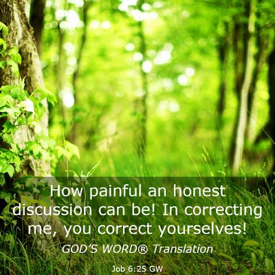 Picture 03 - Job 6:25 GW - How painful an honest discussion can be! In - Bible Verse Picture