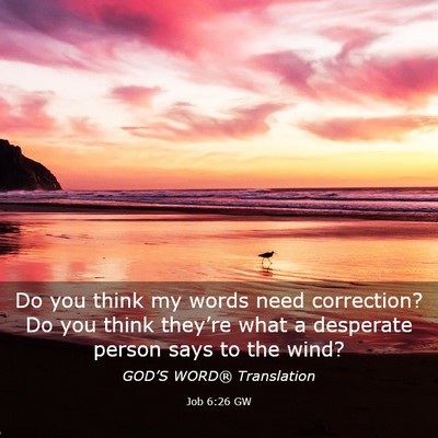 Picture 03 - Job 6:26 GW - Do you think my words need correction? Do you - Bible Verse Picture