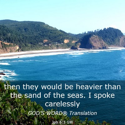 Picture 03 - Job 6:3 GW - then they would be heavier than the sand of the - Bible Verse Picture