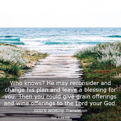 Picture 03 - Joel 2:14 GW - Who knows? He may reconsider and change his plan - Bible Verse Picture