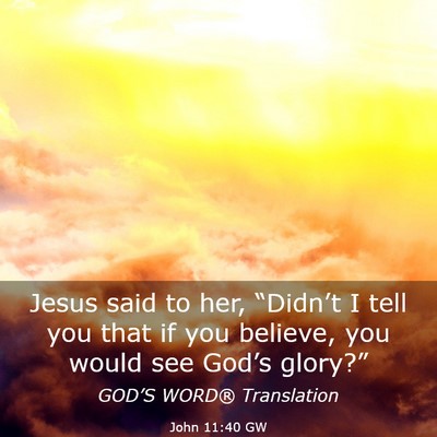 Picture 03 - John 11:40 GW - Jesus said to her, “Didn’t I tell you that if - Bible Verse Picture
