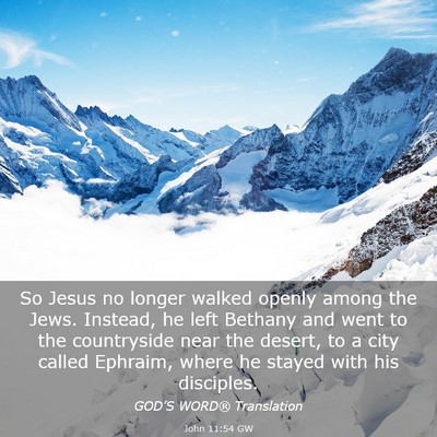 Picture 03 - John 11:54 GW - So Jesus no longer walked openly among the Jews. - Bible Verse Picture