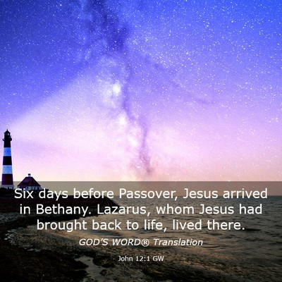 Picture 03 - John 12:1 GW - Six days before Passover, Jesus arrived in - Bible Verse Picture