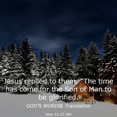 Picture 03 - John 12:23 GW - Jesus replied to them, “The time has come for - Bible Verse Picture