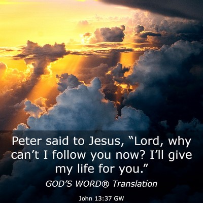 Picture 03 - John 13:37 GW - Peter said to Jesus, “Lord, why can’t I - Bible Verse Picture