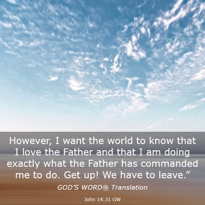 Picture 03 - John 14:31 GW - However, I want the world to know that I love the - Bible Verse Picture