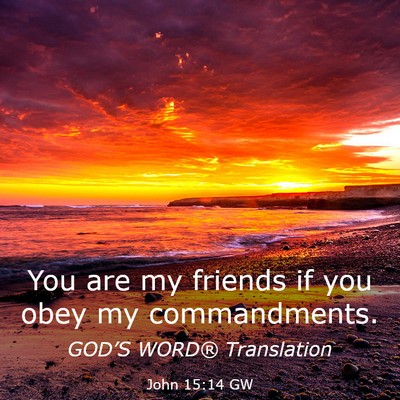 Picture 03 - John 15:14 GW - You are my friends if you obey my - Bible Verse Picture