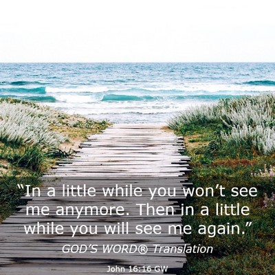 Picture 03 - John 16:16 GW - “In a little while you won’t see me anymore. - Bible Verse Picture