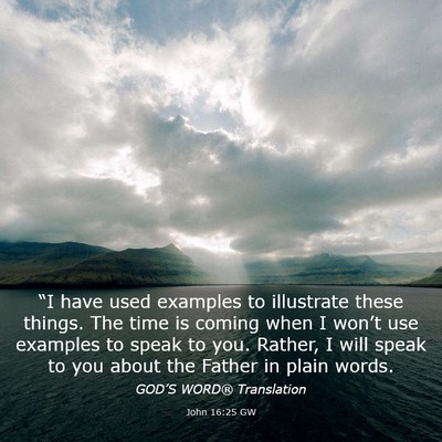 Picture 03 - John 16:25 GW - “I have used examples to illustrate these - Bible Verse Picture