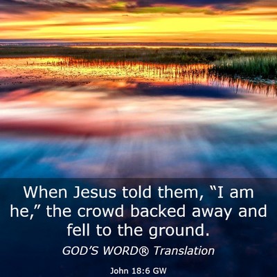 Picture 03 - John 18:6 GW - When Jesus told them, “I am he,” the crowd - Bible Verse Picture