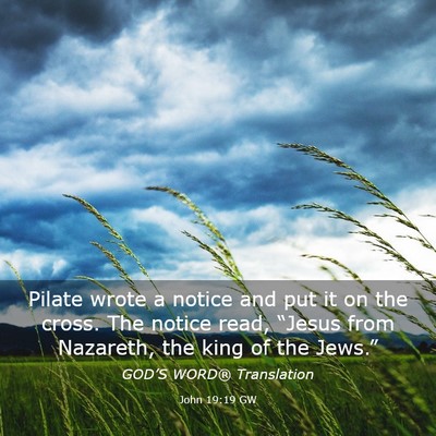 Picture 03 - John 19:19 GW - Pilate wrote a notice and put it on the cross. - Bible Verse Picture