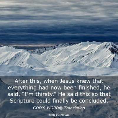 Picture 03 - John 19:28 GW - After this, when Jesus knew that everything had - Bible Verse Picture