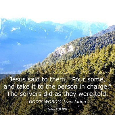 Picture 03 - John 2:8 GW - Jesus said to them, “Pour some, and take it to - Bible Verse Picture