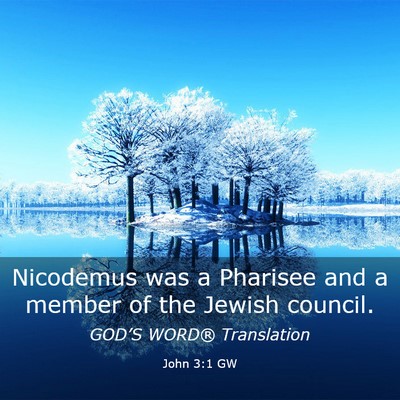 Picture 03 - John 3:1 GW - Nicodemus was a Pharisee and a member of the - Bible Verse Picture