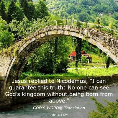 Picture 03 - John 3:3 GW - Jesus replied to Nicodemus, “I can guarantee - Bible Verse Picture