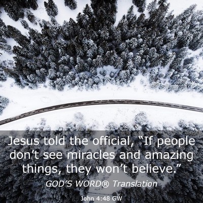 Picture 03 - John 4:48 GW - Jesus told the official, “If people don’t see - Bible Verse Picture