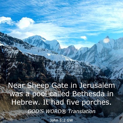 Picture 03 - John 5:2 GW - Near Sheep Gate in Jerusalem was a pool called - Bible Verse Picture