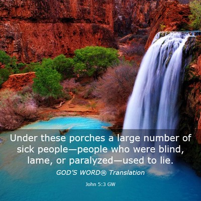 Picture 03 - John 5:3 GW - Under these porches a large number of sick - Bible Verse Picture