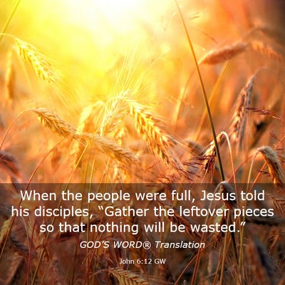 Picture 03 - John 6:12 GW - When the people were full, Jesus told his - Bible Verse Picture