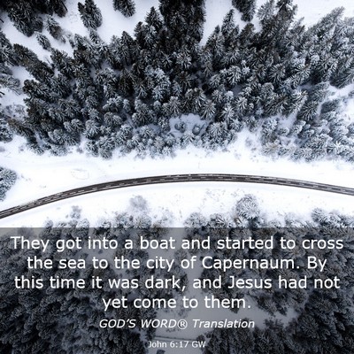 Picture 03 - John 6:17 GW - They got into a boat and started to cross the sea - Bible Verse Picture