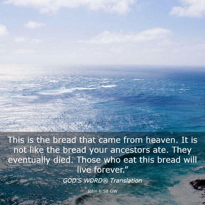 Picture 03 - John 6:58 GW - This is the bread that came from heaven. It is - Bible Verse Picture