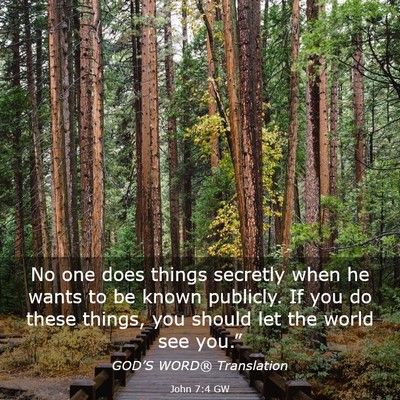 Picture 03 - John 7:4 GW - No one does things secretly when he wants to be - Bible Verse Picture