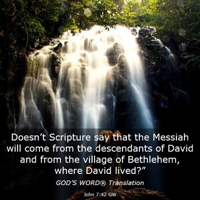 Picture 03 - John 7:42 GW - Doesn’t Scripture say that the Messiah will - Bible Verse Picture