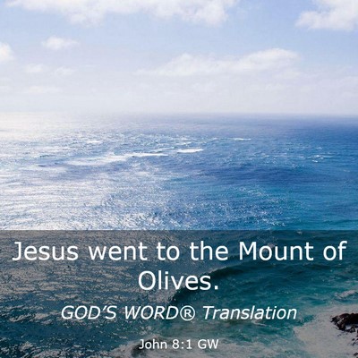 Picture 03 - John 8:1 GW - Jesus went to the Mount of - Bible Verse Picture