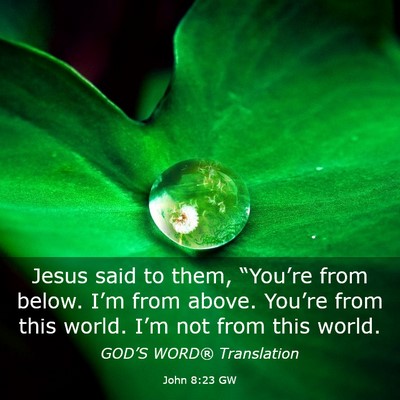 Picture 03 - John 8:23 GW - Jesus said to them, “You’re from below. I’m - Bible Verse Picture