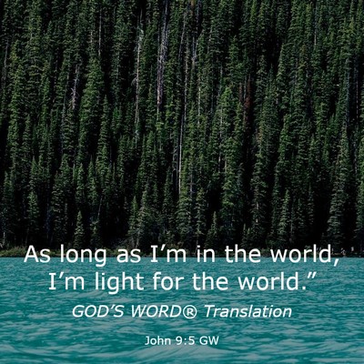 Picture 03 - John 9:5 GW - As long as I’m in the world, I’m light for - Bible Verse Picture