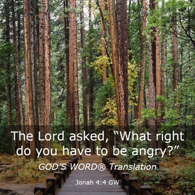 Picture 03 - Jonah 4:4 GW - The Lord asked, “What right do you have to be - Bible Verse Picture