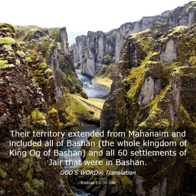 Picture 03 - Joshua 13:30 GW - Their territory extended from Mahanaim and - Bible Verse Picture
