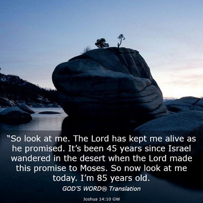 Picture 03 - Joshua 14:10 GW - “So look at me. The Lord has kept me alive as - Bible Verse Picture